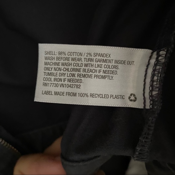 Boys Cat & Jack Long Sleeve Woven Dark Gray Romper Zipper front 5 - Picture 10 of 10